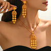 Vintage Alloy Long Tassel Hollow Flower Earrings & Necklaces Sets for Women HI3455-4