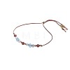 Natural Gemstone & Brass Beads Slider Bracelets IH0971-5