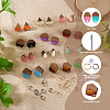 DIY 12 Pairs 12 Style Two Tone Resin & Walnut Wood Stud Earring Findings DIY-CW0001-35-4