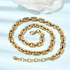 304 Stainless Steel Link Chain Necklaces for Women NJEW-G197-01G-02-2