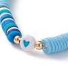 Polymer Clay Heishi Beads Stretch Bracelets BJEW-JB05708-04-2