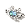 304 Stainless Steel Pave Natural Paua Shell Pendants STAS-C122-21A-01P-2