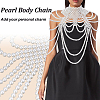 1Pc Imitation Pearl Round Beaded Multi-Layered Shoulder Body Chains for Women AJEW-GA0010-06-5
