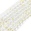 Electroplate Glass Beads Strands EGLA-Q062-8mm-A08-1