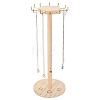 Round Wood Jewelry Necklace Display Organizer Hanging Tower Rack NDIS-WH0017-04-1