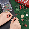 24Pcs 12 Styles Christmas Tree & Snowflake & Sock & Santa Claus Alloy Enamel Dangle Wine Glass Charms with Glass Pearl AJEW-BC0003-12-3