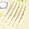 Natural Gemstone Chip and Shell Pearl Beads Tassel 304 Stainless Steel Figaro Chain Bracelets BJEW-JB14346-1