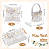 1Pc Square Linen Lace Wedding Ring Display Pillow with Flower AJEW-WA0004-22-2