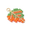 3Pcs 3 Colors Glass Seed Beaded Pendants PALLOY-MZ01266-3
