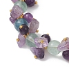 Brass & Natural Mixed Gemstone Chip & Round Beads Bracelets for Women BJEW-JB13151-03-3