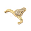 Rack Plating Brass Micro Pave Cubic Zirconia Connector Charms KK-P230-04G-03-3