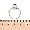 Natural Lapis Lazuli & Natural Malachite with Brass Cuff Open Rings RJEW-B163-01GP-04-5
