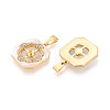Brass Micro Pave Cubic Zirconia Cup Pearl Peg Bails Pin Pendants KK-T079-04G-3