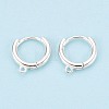 925 Sterling Silver Huggie Hoop Earring Findings STER-K174-15A-S-2