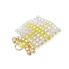 4Pcs 4 Colors Glass Seed Beaded Christmas Gift Pendants PALLOY-MZ00899-5