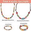 2Pcs Handmade Porcelain Beads Stretch Bracelets for Women SJEW-BM0001-02-2