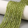 Natural Peridot Beads Strands G-K376-D03-4x4mm-1