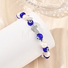 Evil Eye Lampwork and Natural Cultured Freshwater Pearl Beaded Stretch Bracelets BJEW-JB14283-02-2