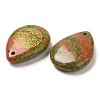 Natural Unakite Drop Pendants G-C158-01J-2