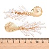 Alloy with Plastic Pearls Stud Tassel Earrings EJEW-Z172-06G-04-3