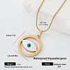 304 Stainless Steel Enamel Evil Eye Pendant Necklaces for Men Women BP5745-1-1