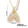 Elegant Brass Micro Pave Clear Cubic Zirconia 3D Initial Necklaces DV4415-11-1