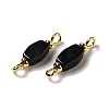 Natural Black Onyx(Dyed & Heated) Connector Charms FIND-C046-09B-G-2