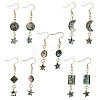 Natural Paua Shell Dangle Earrings for Women EJEW-JE07077-3