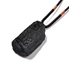 Adjustable Natural Black Tourmaline Pendant Necklaces NJEW-P254-01-4