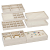 10Pcs 5 Styles Wood Covered with Velvet Jewelry Plates ODIS-NB0001-71-1