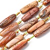 Natural Fire Crackle Agate Beads Strands G-P605-E01-01-2