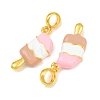 Brass Enamel European Dangle Charms KK-CBAEBFB-18G-01-2
