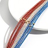 American Flag Style Red Blue White Imitation Leather Cord Bracelet PW-WG35B3F-01-2