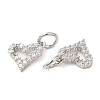 Rack Plating Brass Micro Pave Clear Cubic Zirconia Heart Charms KK-Z026-16P-2