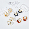 4 Pairs 4 Colors Acrylic Rectangle Hoop Earrings EJEW-AN0003-08-7