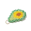 Fruit Theme Glass Seed Beaded Pendants PALLOY-MZ01357-04-2