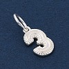 Number Series 925 Sterling Silver Charms STER-Q002-01D-2