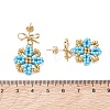 Glass Seed Beads Dangle Stud Earrings EJEW-MZ00702-02-3