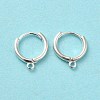 925 Sterling Silver Huggie Hoop Earring Findings STER-K174-15A-S-4
