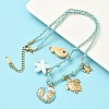 Ocean Theme Starfish Fish Turtle Shell Shape 304 Stainless Steel Pendant Necklaces NJEW-D344-03G-4