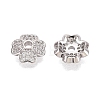 Brass Micro Pave Clear Cubic Zirconia Bead Caps KK-Q071-12P-02-2