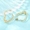 304 Stainless Steel Textured Wavy Wire Heart Shape Stud Earrings for Women SA-CBAB549-06G-2