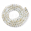 Transparent Spray Painted Glass Bead Strands GLAA-N035-03A-B09-2