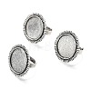 Vintage Adjustable Iron Finger Ring Components Alloy Cabochon Bezel Settings PALLOY-Q300-14AS-NR-5