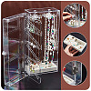 Rectangle Plastic Jewelry Organizer Storage Box with 24 Hooks OBOX-WH0001-06-4