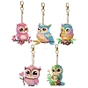 5Pcs DIY Diamond Painting Owl Keychain Kits PW-WG45147-01-5