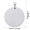 Tarnish Resistant DIY Materials 201 Stainless Steel Flat Round Hand Stamping Blank Tag Pendants STAS-O044-125-3