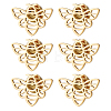 6Pcs Bees 304 Stainless Steel Lapel Pin Backs for Backpack Clothes JEWB-FH0003-11G-1