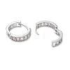 Brass Micro Pave Clear Cubic Zirconia Hoop Earrings EJEW-S234-05P-2