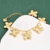 304 Stainless Steel Charm Bracelets for Women BJEW-D359-12G-1